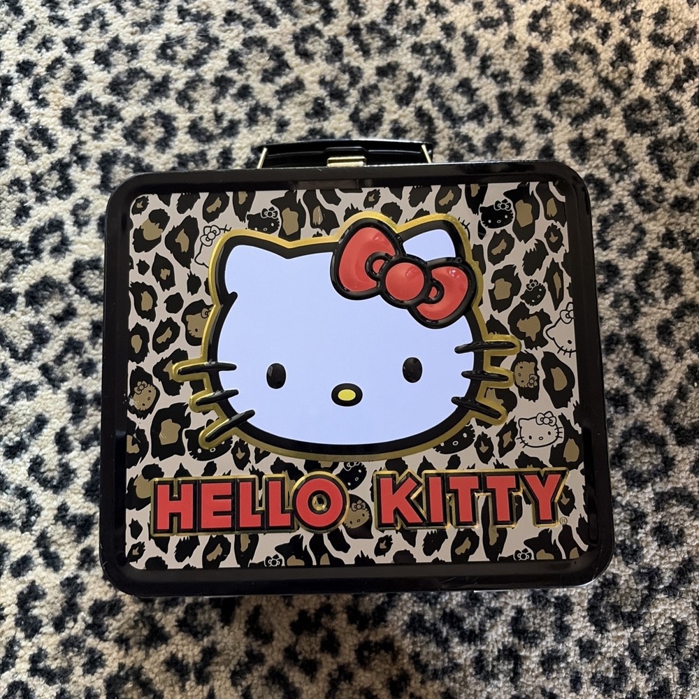 Loungefly Hello Kitty Sanrio Leopard Metal Lunchbox Cheetah Print